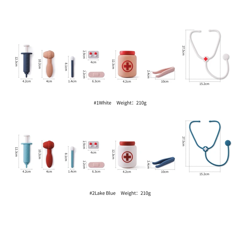 Silicone Médicos Pretend Play Brinquedos para Crianças, Finja Role Play, Boneca Acessórios, Aprendizagem, Educação Brinquedos, Babies Presentes