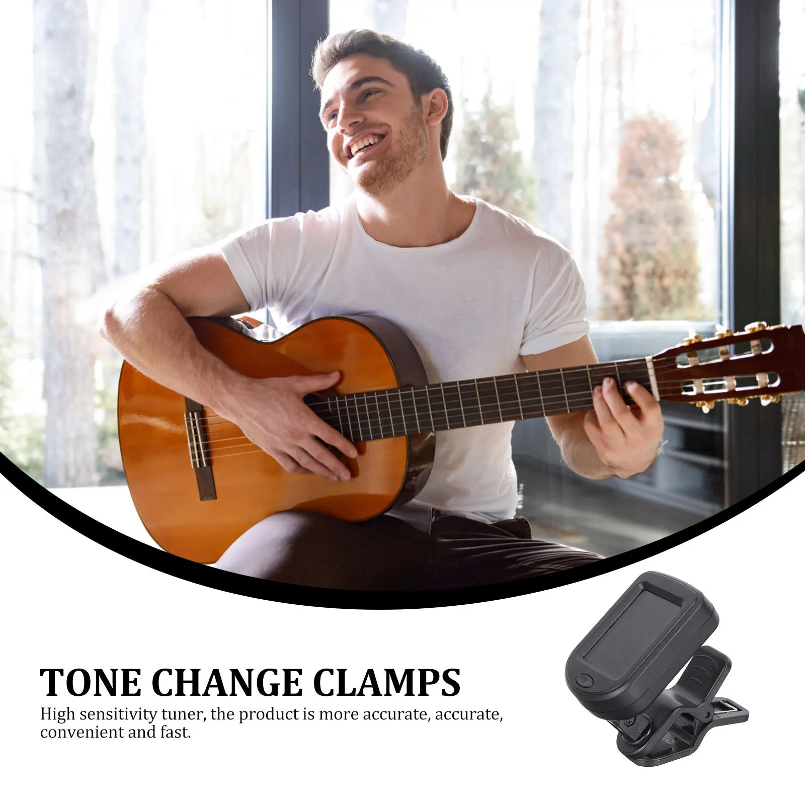 

1Set Guitar Tuner Professional Durable ABS Flexible Design Easy Accurate Tuning Tool for Bass Violin Ukulele Guitar Tuner