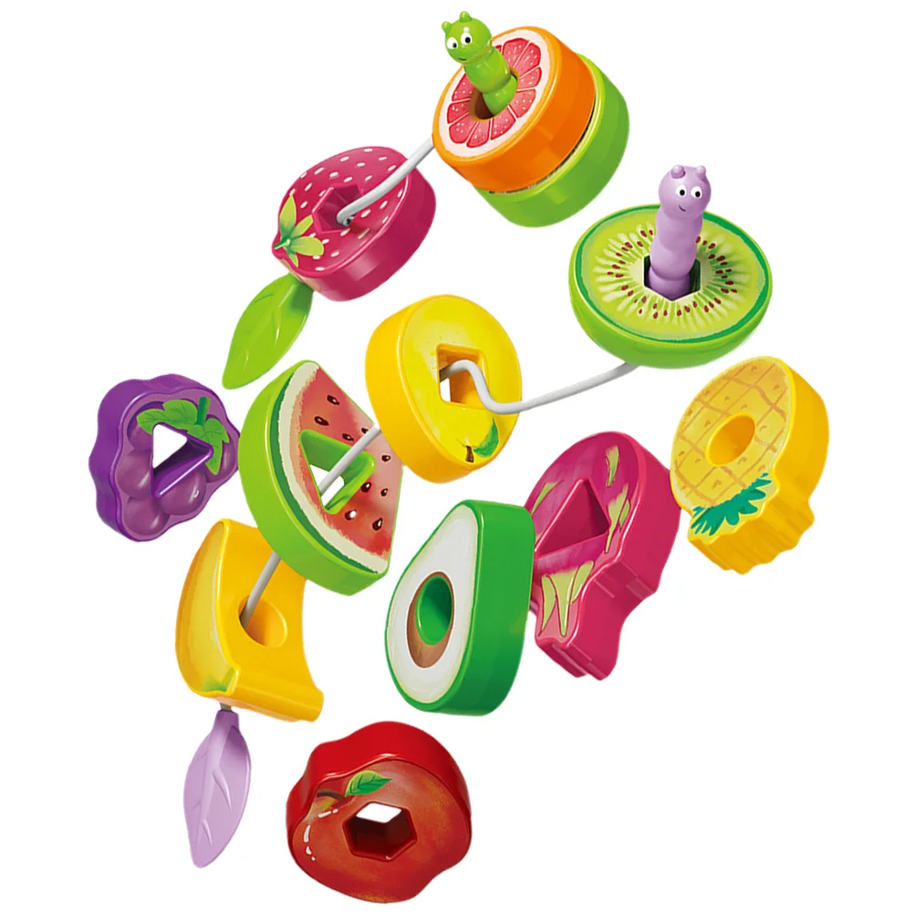 1 مجموعة من الفواكه جلد Abs خيوط الخرز للأطفال الصغار التعليمية فرز الألوان التراص اللعب مرحلة ما قبل المدرسة التعلم التفاعلي