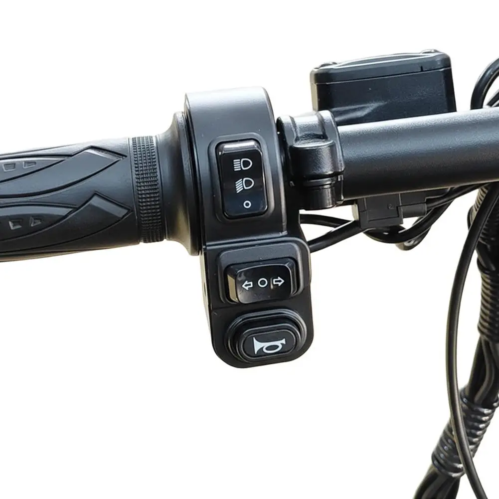Interruptor de Faro para Bicicleta Eléctrica de 4/6 Pines, Interruptor de Lámpara y Bocina para Bicicleta Eléctrica, Control de Señal de Giro y Claxon, Conector SM