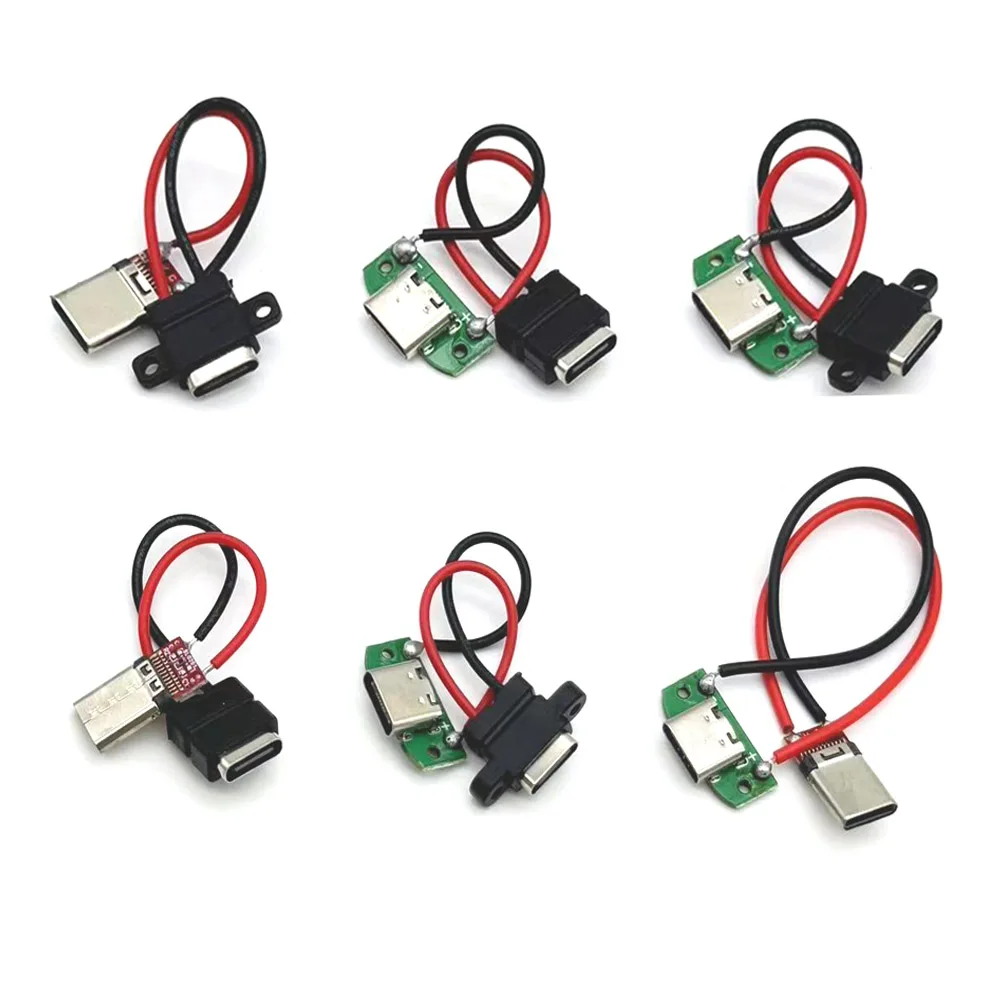 Micro 5V 2A USB Type-C 2Pin Horizontal / Vertical 2P Simple Soldered Male Plug-in Board Quick Charging USB-C Connector