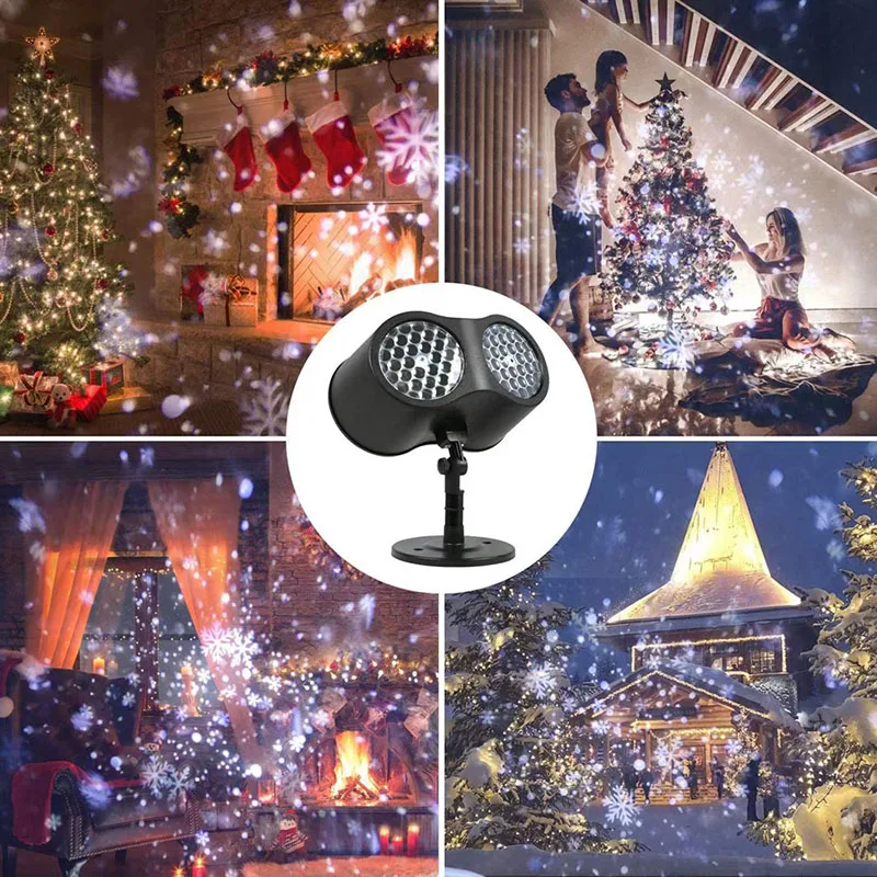 LED snowflake projection light Christmas Day party decoration laser light outdoor remote control pattern atmosphere light