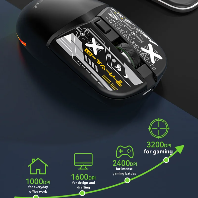High-Appearance Lightweight Tri-Mode Rechargeable Bluetooth Wireless Mouse Ergonomic Compliance Suitable for Game Esports Office