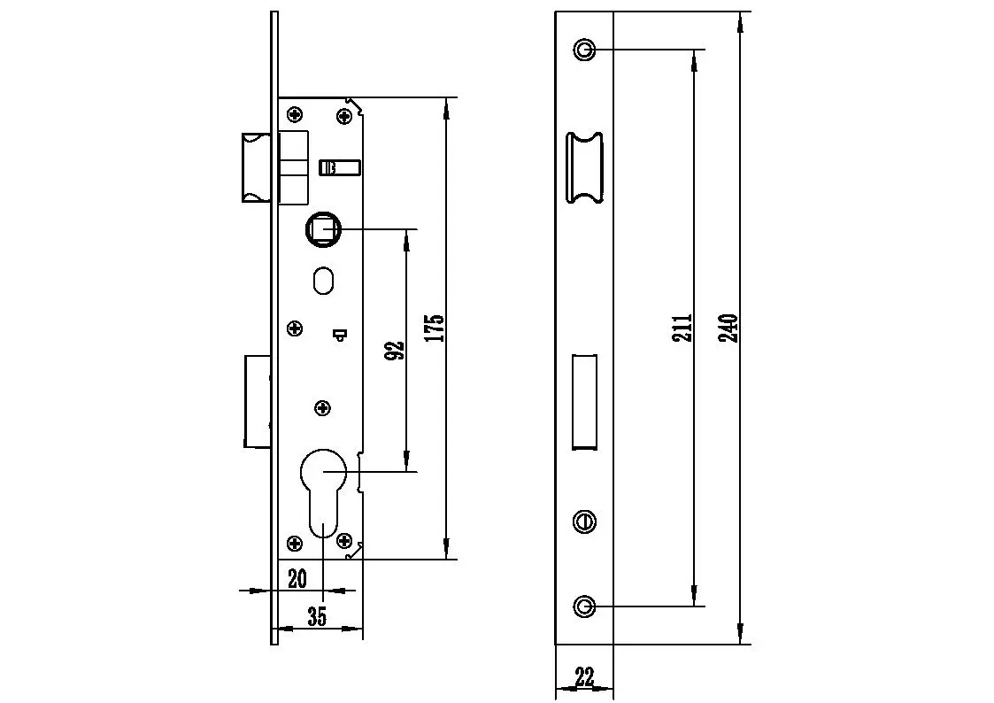 Series Single Point Multi-point Complete Set of Aluminum Alloy Doors Plastic Steel Doors and Windows Lock Body Lock Accessories