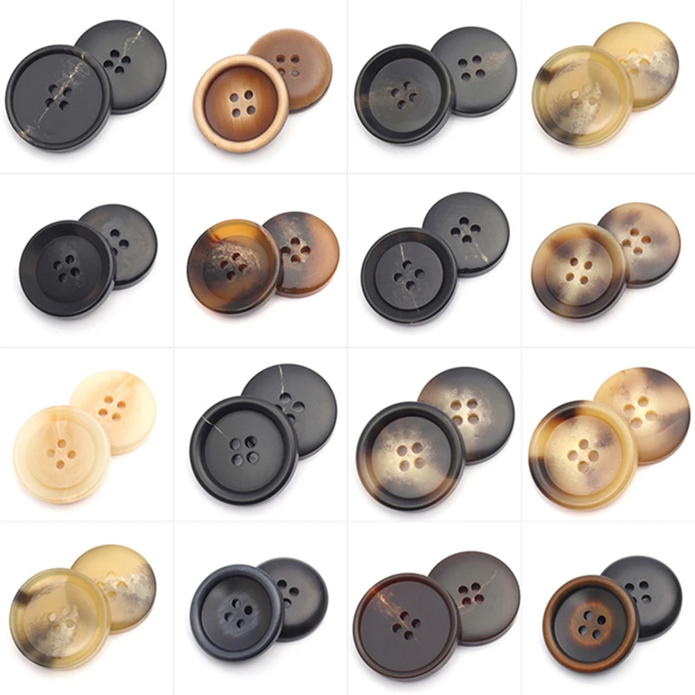 10PCS 30mm Coat Buttons Men\'s Windbreaker Jacket Clothes Buttons Resin Suit Suit Black Women\'s Buttons