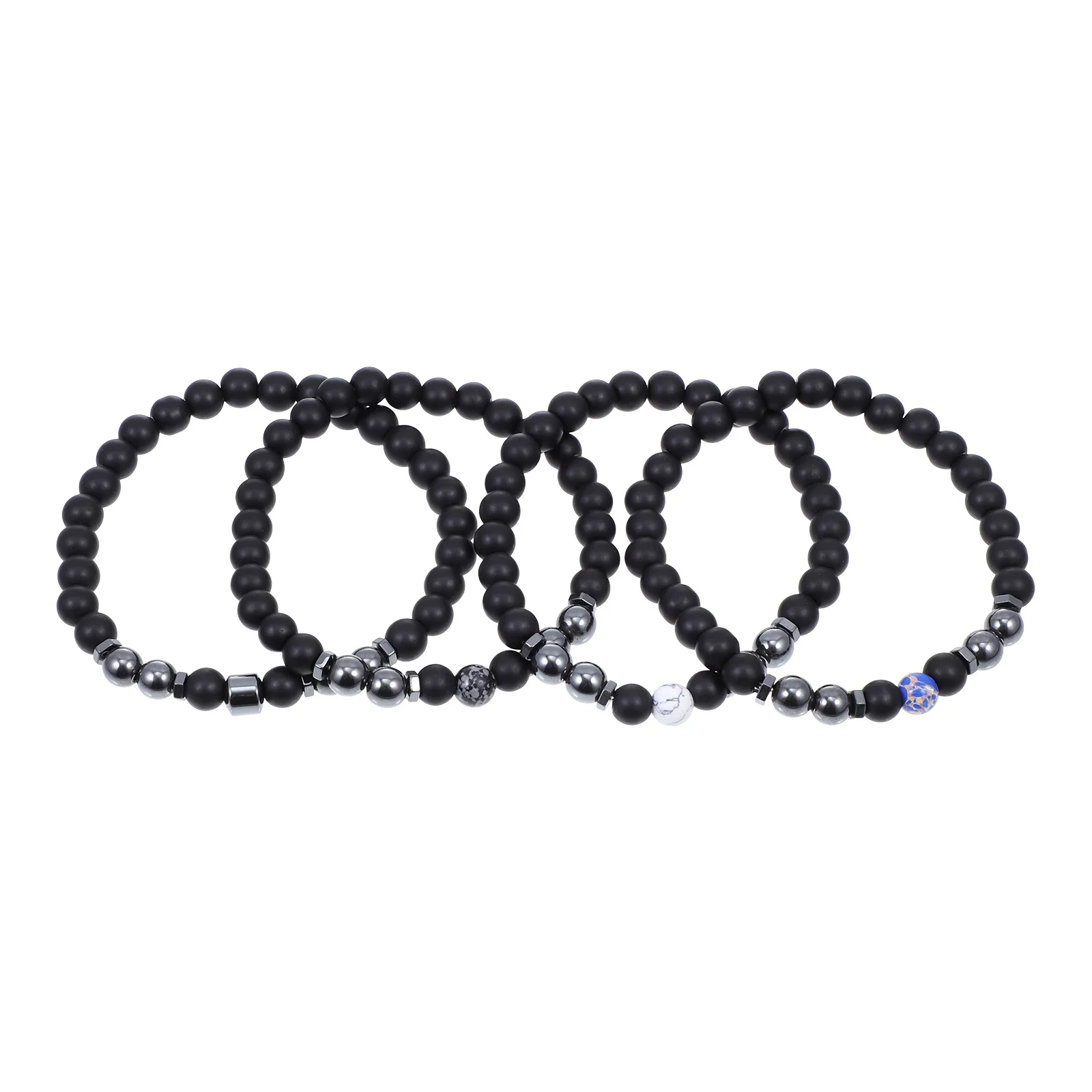 4 قطع أساور خلخال مقاومة للاهتراء تصميم إبداعي فريد من نوعه إكسسوار ملابس عصرية لتزيين الكاحل سوار الهيماتيت للحفلات #2