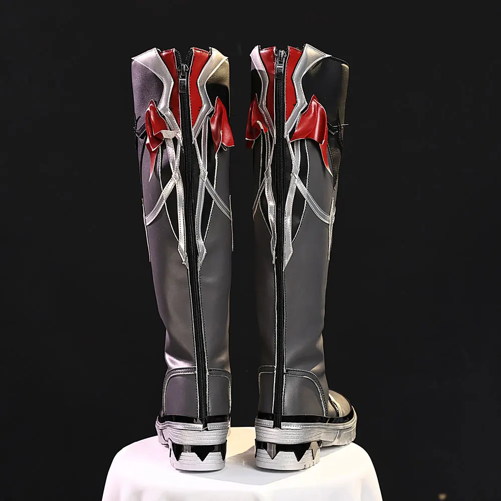 Anime Gra Genshin Impact Durin Cosplay Buty Czarne Kozaki Do Kolan Personalizowane Męskie Damskie Buty Na Halloween Karnawał