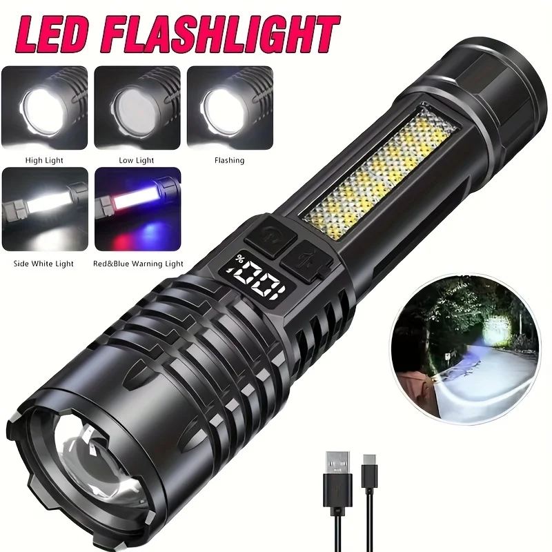 

Strong Light Flashlight Charging Long Endurance Outdoor Multifunctional Long-range Illumination Flashlight with Work Light
