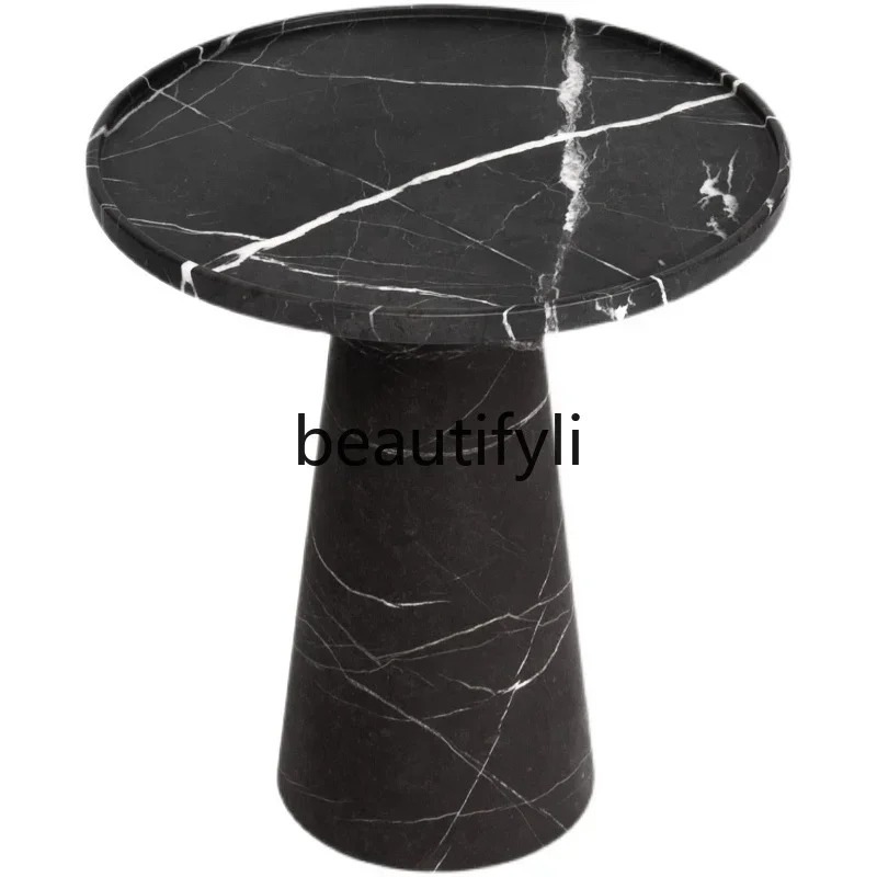 smt1 Marble round living room side table, home sofa side table, designer bedside table