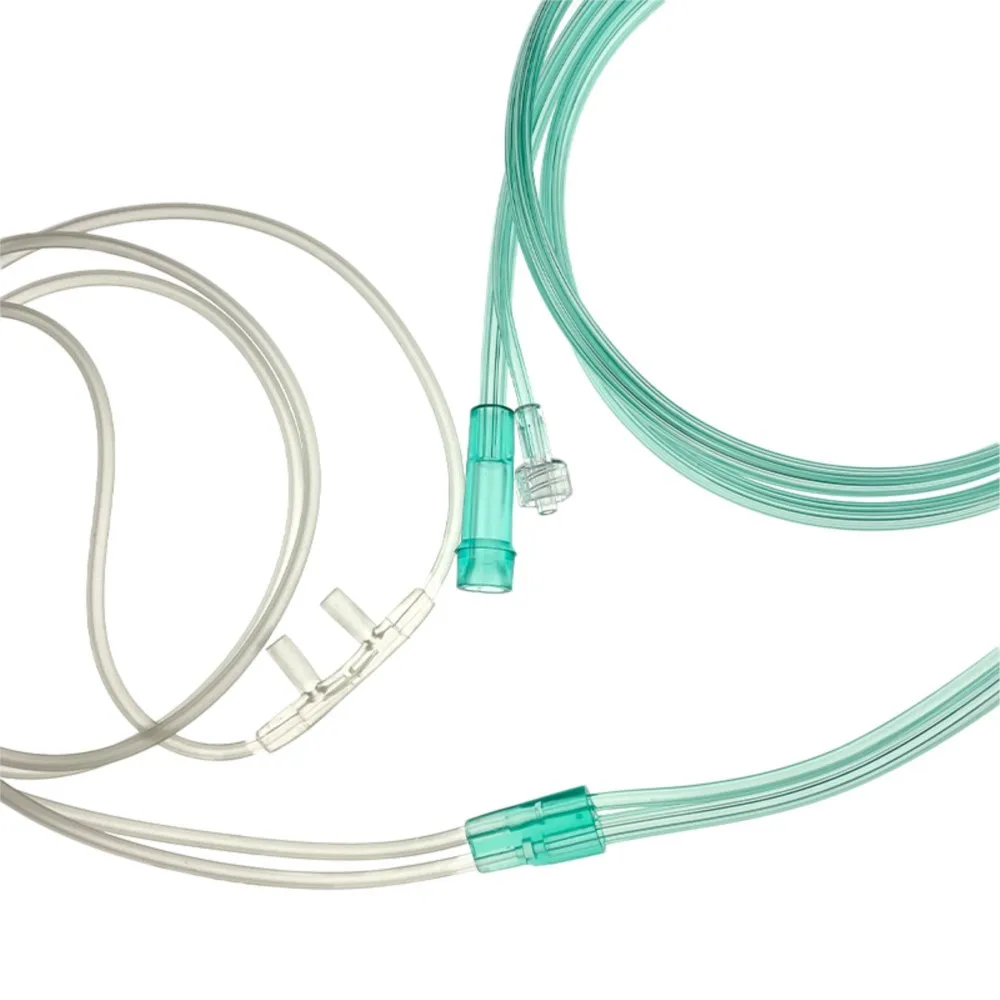 50pcs Nasal Oxygen Pipe Medical Grade PVC Material Nasal Cannula,Disposable Double Nasal Oxygen Concetrator Tube