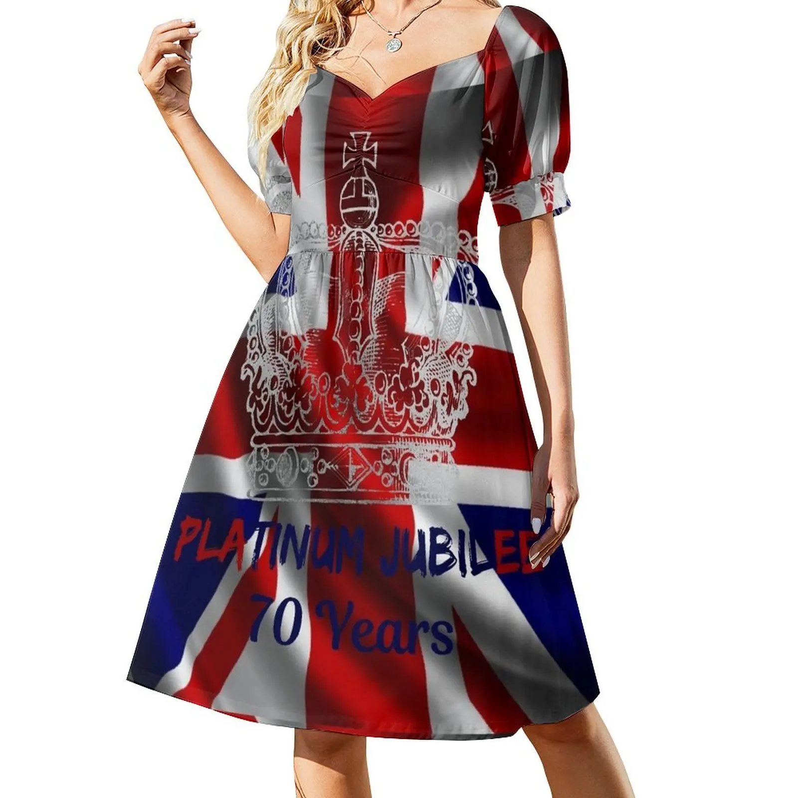 

Platinum Jubilee 70 Years Short-Sleeved Dress sexy dress dresses women summer 2025 long sleeve dresses Aesthetic clothing