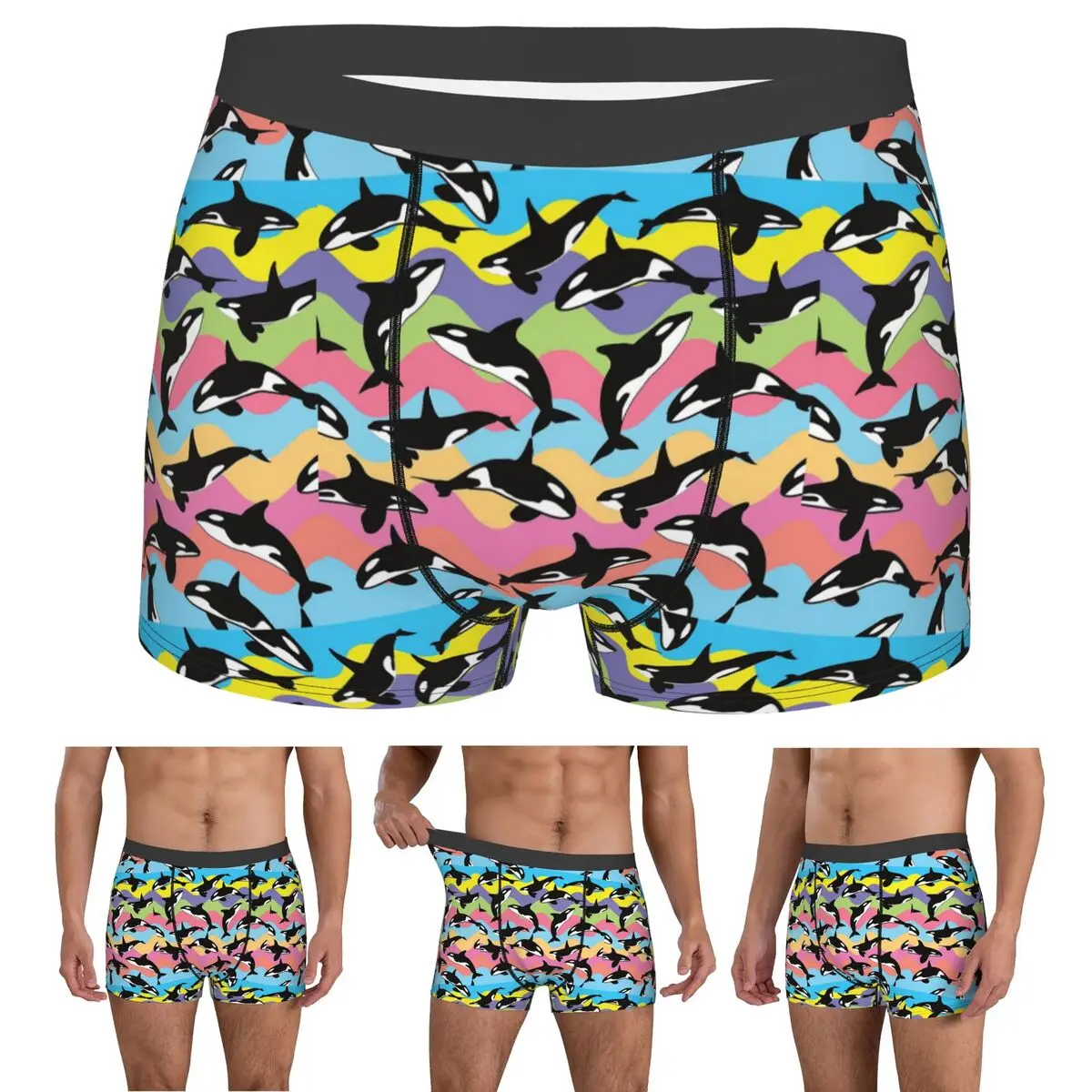 

Boxer Underpants Shorts Orca Killer Whale Panties Male Comfortable Underwear for Homme Man Boyfriend Gifts