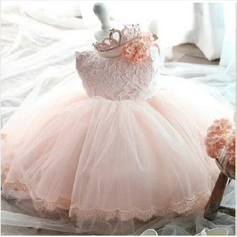 Newborn Baby Girl Christening Gown Kids Party Dress for Girls Wedding Puffy 1 Year Birthday Outfits Baptism Clothes Little Girl