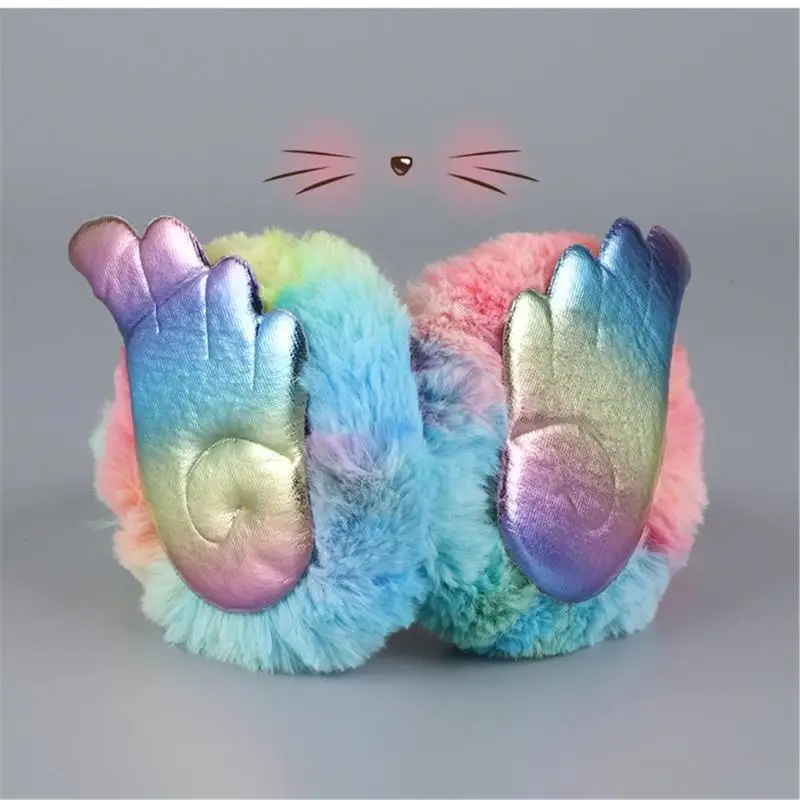 39BD Colorful Plush EarMuffs for Women and Kids Ear Warmer Furry Headband for Winter Christmas New Year Gifts
