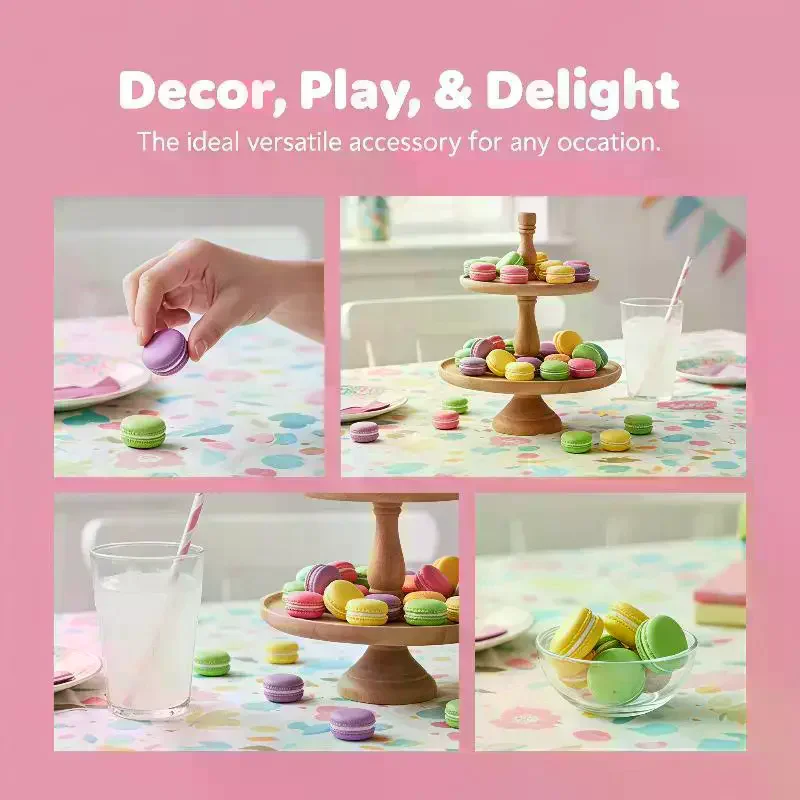 Artificial Macaron Simulation Models Realistic Texture Assorted Bright Colors For Home Decor Bakery Display Photo Props