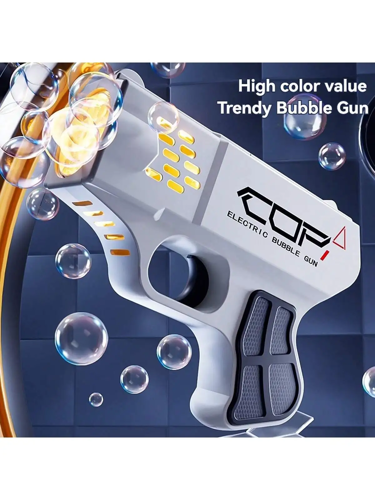 Pistolet do baniek mydlanych COP, maszyna do baniek mydlanych zabawki dla dzieci dla chłopców dziewcząt, konstrukcja baterii litowej. Letnie zabawki na świeżym powietrzu prezenty urodzinowe