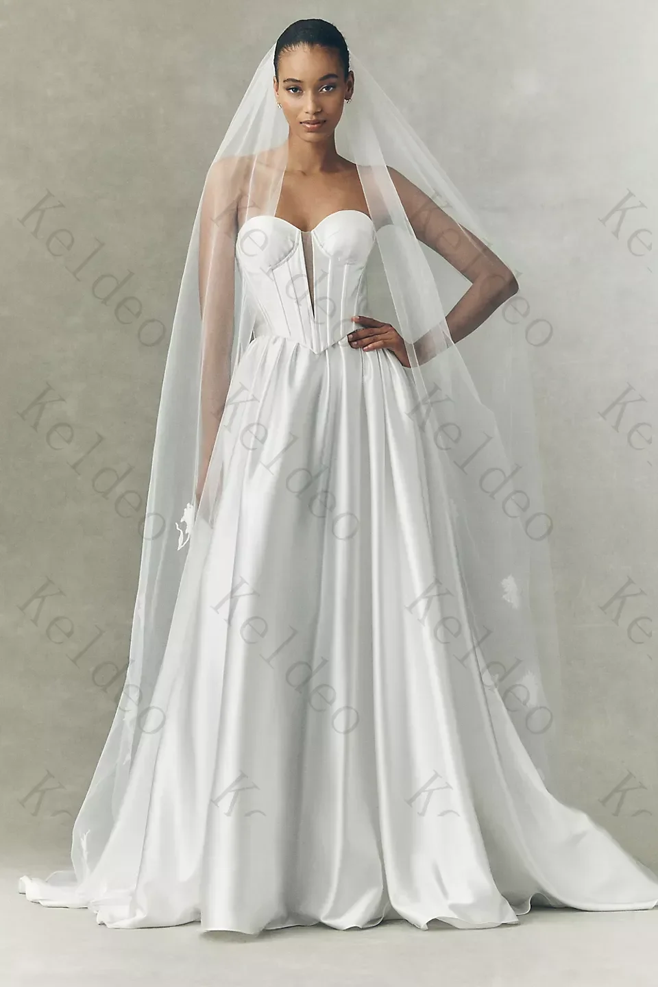 Customized Luxurious A‑line Wedding Dresses Sweetheart Strapless Corset Bodice Lace‑Up Floral Embroidery Floor‑Length Bride Gown