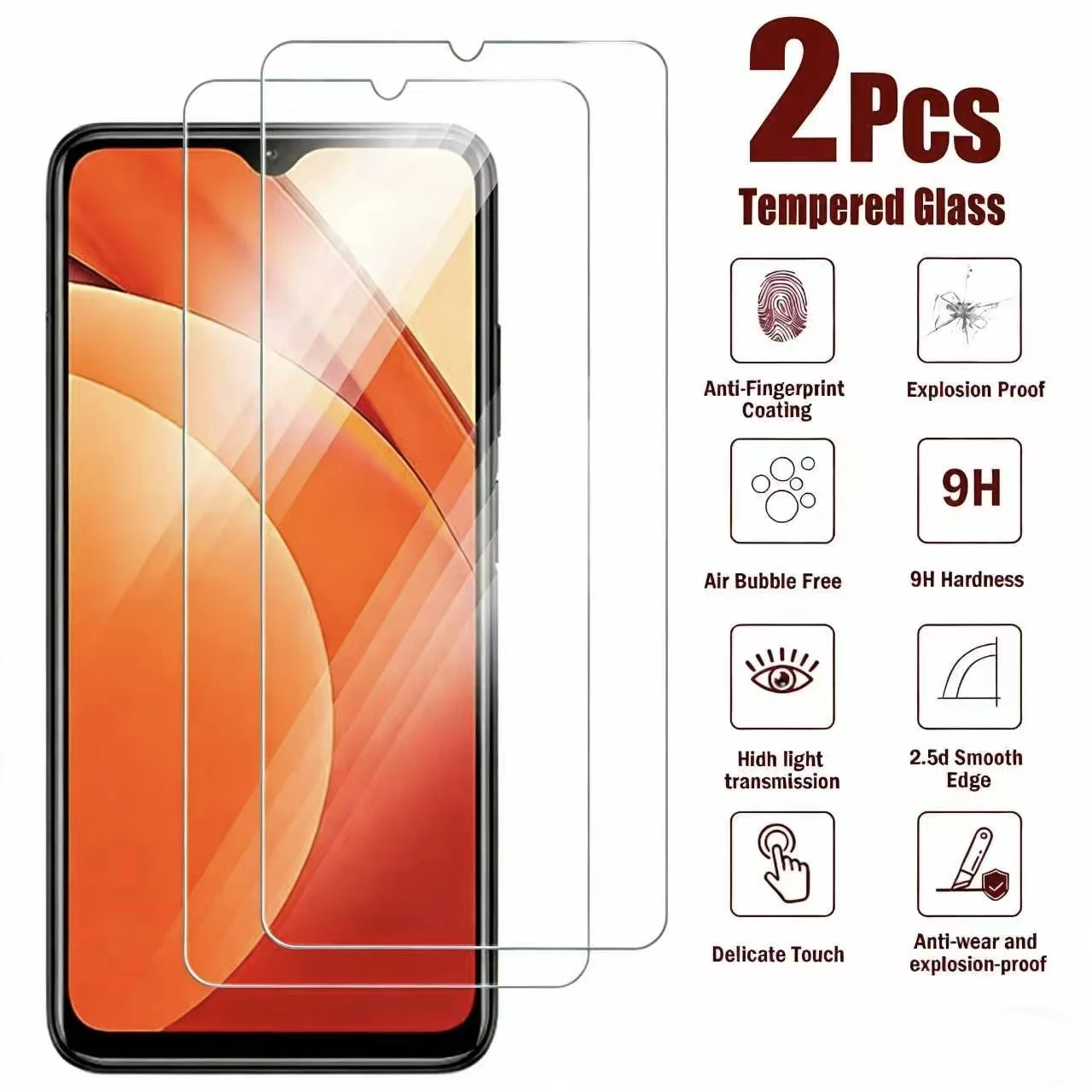 

1-2Pcs Curved Glass For Redmi Note 14 pro / 15 Screen Protector Glass