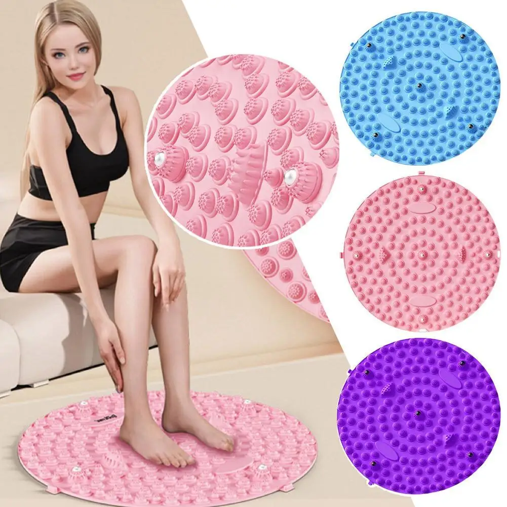 Foot Yoga Massage Acupressure Board Mat Muscle Relaxation Round Exercise Mat Fitness Foot Training Massage Acupressure Mat