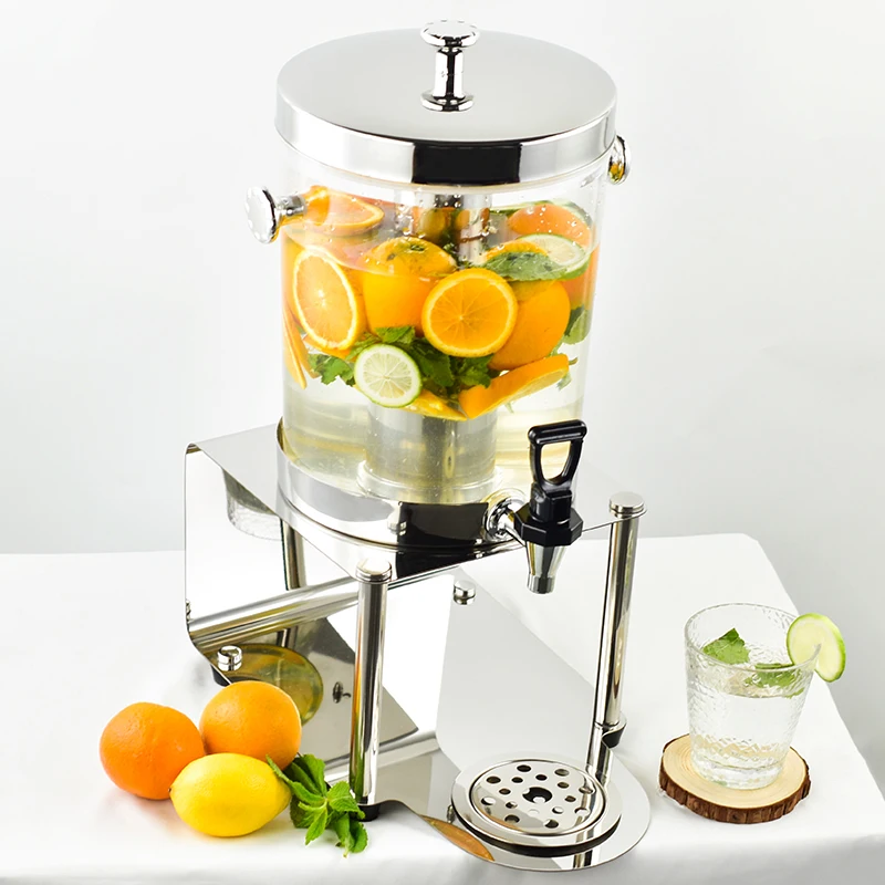 Stainless steel juice tripod single and double buffet beverage cold drink machine commercial transparent with faucet