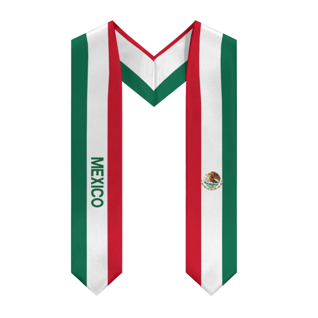 

More design Graduation shawl Mexico Flag & United States Flag Stole Sash Honor Study Aboard International Students