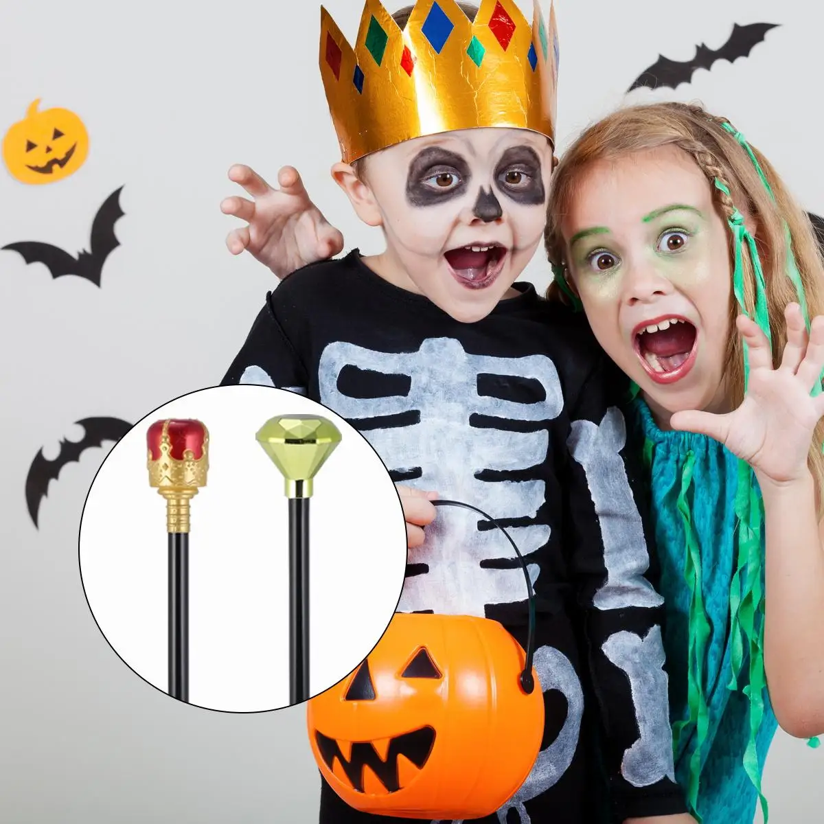 2 шт. набор для Хэллоуина, набор скилеров на Хэллоуин, королевская королева, H-палка, пластиковые элегантные аксессуары для косплея, сценические аксессуары
