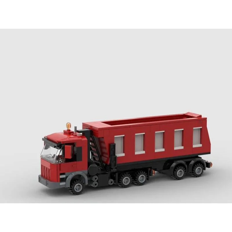 moc-86350-new-cargo-flathead-semi-trailer-building-block-model-350-parts-boys'-children's-birthday-and-new-year-toy-gift