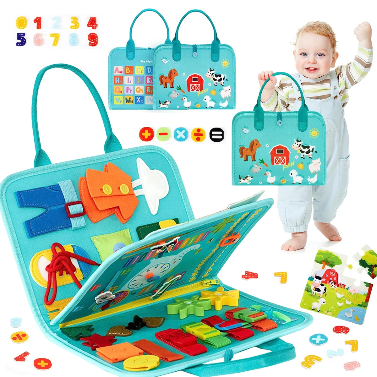 

Развивающие игрушки Green Farm Busy Board, сенсорные развивающие книги для детей, развивающие игрушки для путешествий и обучения детей