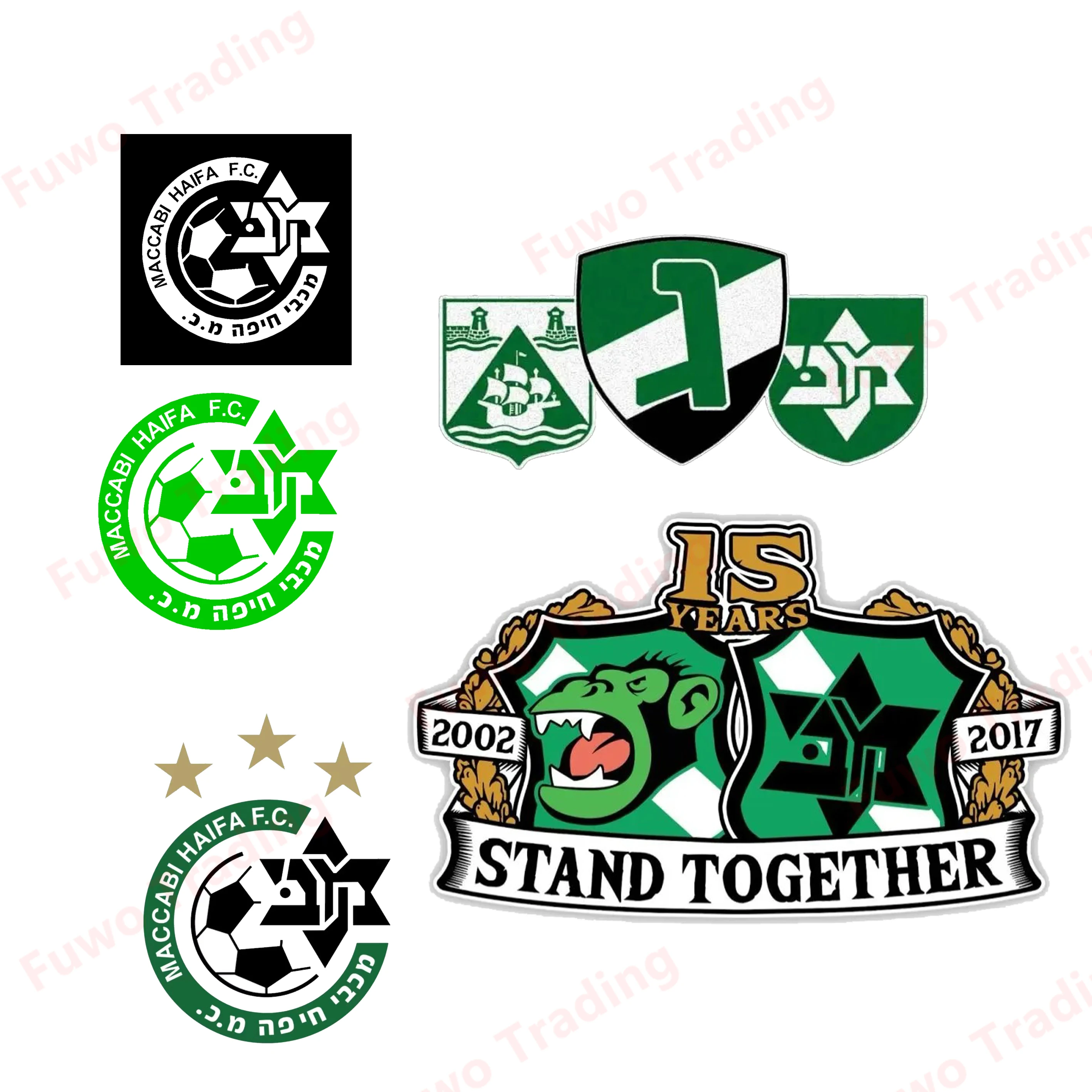 High-quality Waterproof Sticker Mhfc Haifa Green Israel Car and Motorcycle Stickers Waterproof and Sunscreen Car Decor