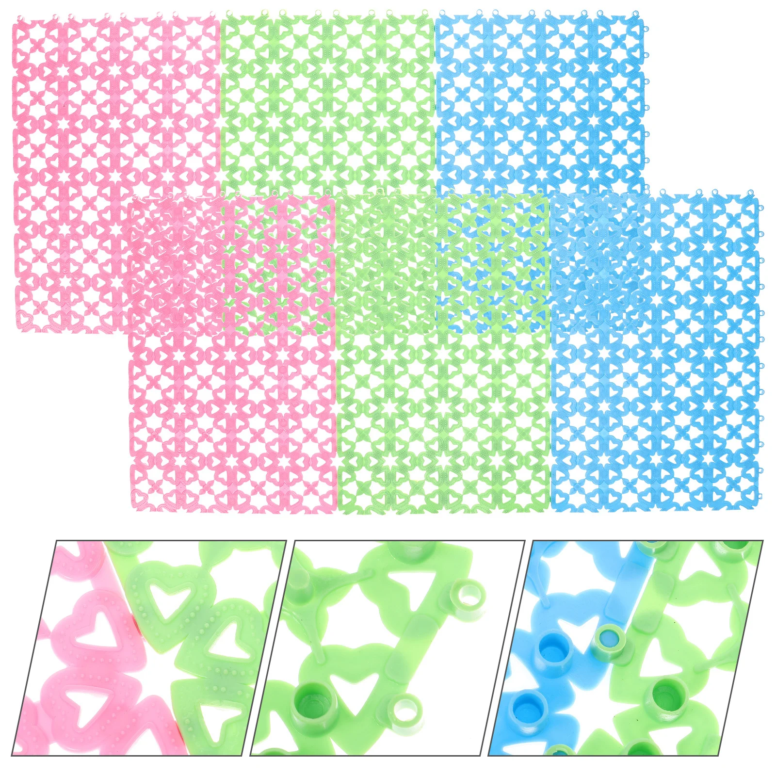 

6Pcs Small Animal Floor Mats Heavy Duty Plastic Rabbit Cage Pad with Holes for Urine Drainage Suitable for Hamster Bunny Pet