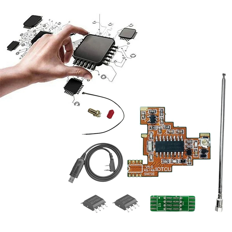 SI4732 V5.0 FPC Module+2X2M Chip+Antenna Full Kit Multi System For Quansheng UVK5 UVK6 HF Shortwave Full Band Reception