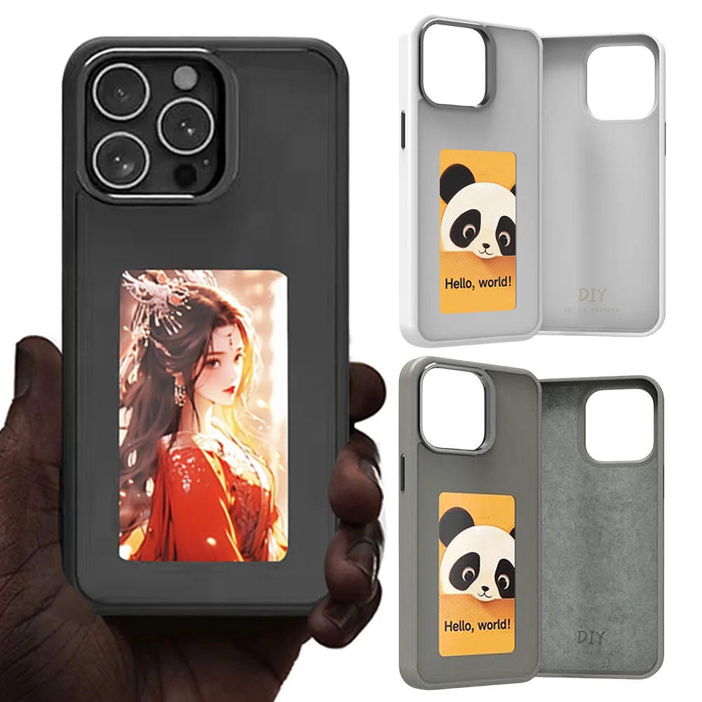 

NFC функциональные чехлы для смартфонов Refresh E-Ink, чехол для телефона с беспроводным экраном, чехол для телефона с проекцией для iPhone 15 14 13 Pro