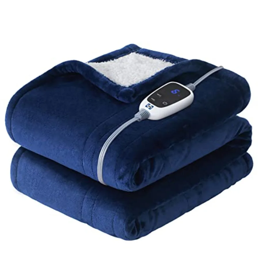

Heated Throw Blanket Flannel and Sherpa Electric Throw with 6 Heat Setting and 2-10 Hours Auto Shut Off Machine Washable 50x60