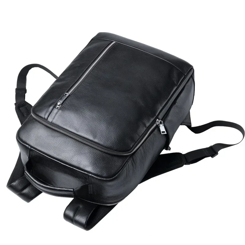 Men New Backpack Business High-quality Leather Cowhide Large Capacity Outdoor Travel Shoulders Bag Computer Bag Laptop Backpack
