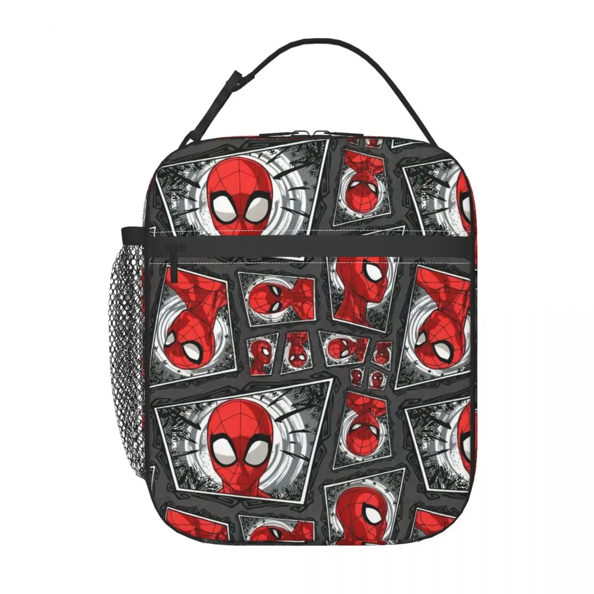 

Custom Spider Man Heads Collage Insulated Lunch Bag for Women Thermal Cooler Food Lunch Box School Resuable Tote Bags