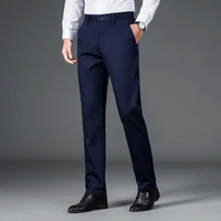 Men's lightweight business casual pants with micro elasticitymen's quick drying pantsnew straight leg office black deep bluepant 4