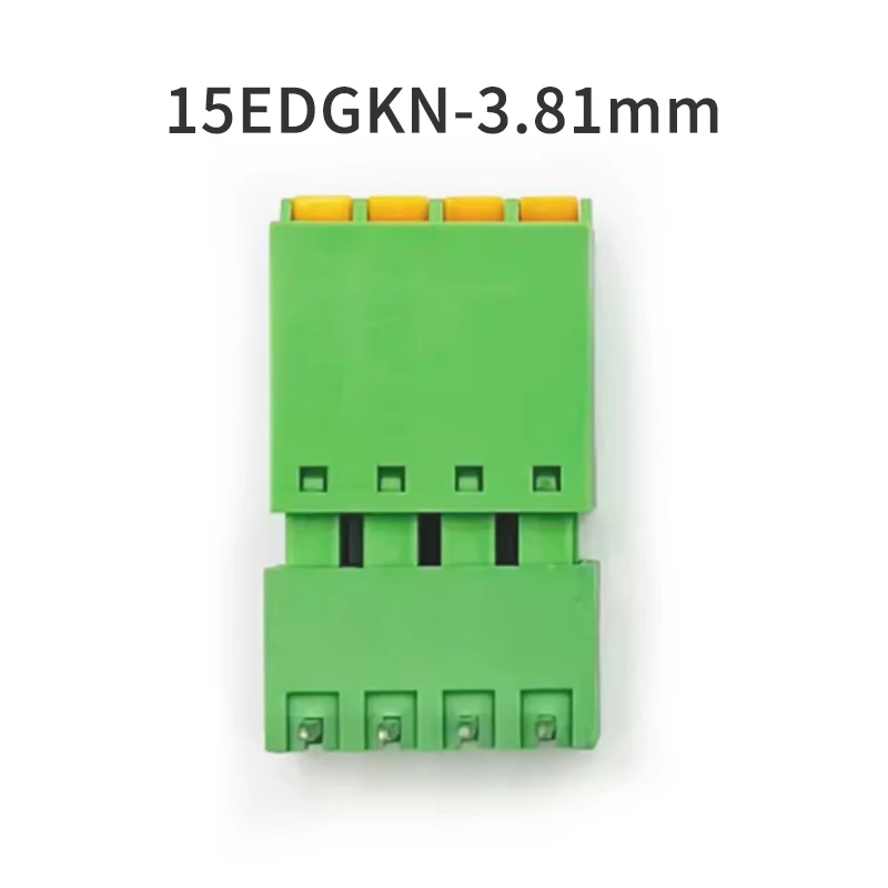 (1 Pcs) Screwless PCB Terminal Block 15EDGKN-3.81mm Bent Pin + Hole Holder Spring Press Plug-in 2EDG Male and Female 2P~20P