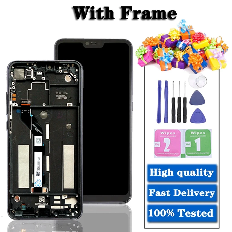 Tested 6.26\'\' Display for Xiaomi Mi 8 Lite LCD 10 Touch Screen Digitizer Assembly with frame For Xiaomi Mi8 Lite Mi 8X LCD