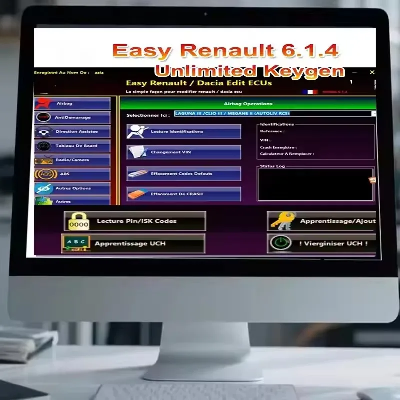 

Easy Renault 6.1.4 Software for Renault ECU Programmer Clear Crash Airbag Card Keys UCH Cleaner WORK with OBDLink Renolink