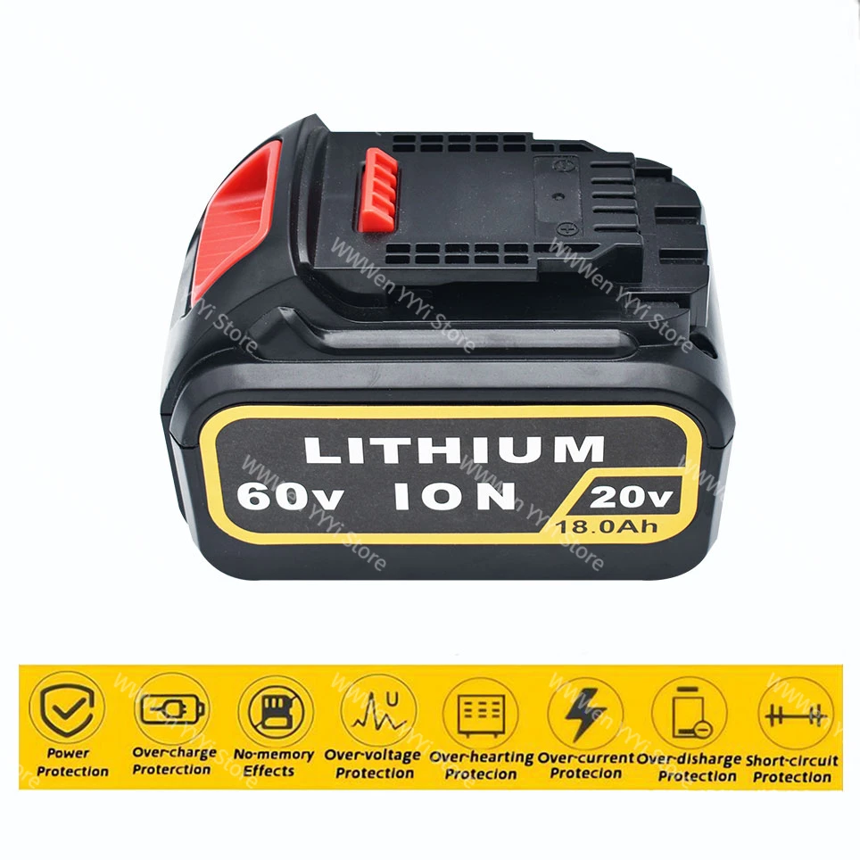 20V 60V for Dewalt 18.0Ah MAX Replacement Battery DCB606 DCB609 DCB205 DCB204 DCB206 DCB209 Power Screwdriver Tools Batteries