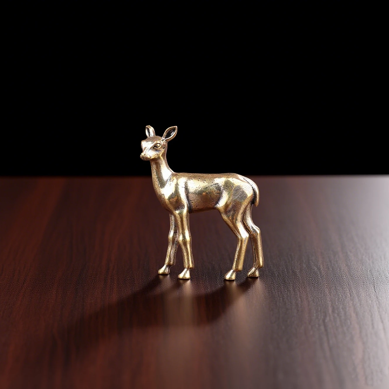 

Vintage Solid Brass Sika Deer Figurine - Roe Deer Statue,Good Luck Desktop Decor for Office/Home, Collectible Art Ornament