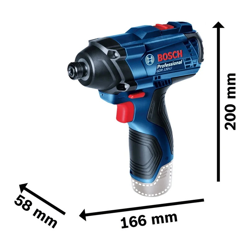 BOSCH GDR120-LI Impact Driver Wrench 12V Professional Cordless 1/4in 100Nm Electril Screwdriver Power Tool Bare Machine