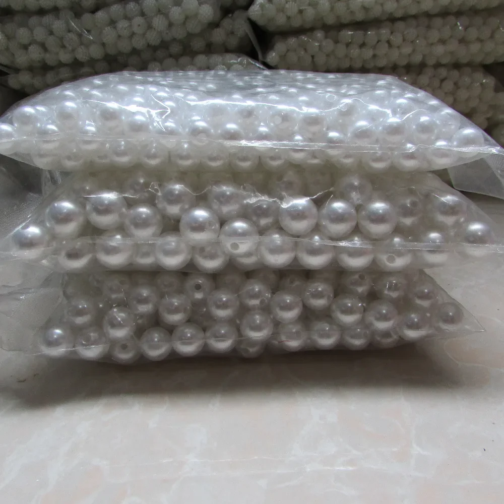 white straight hole pearl Hair Accessories diy high imitation pearls wholesale DIY phone beauty essential 3mm-20mm 500g
