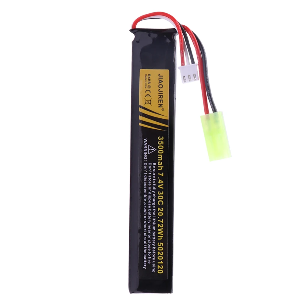 Ulepszony bateria Lipo 7.4V 3500mAh do pistoletu na wodę 2S 7.4V 5020120 akumulator do pistoletów pneumatycznych Mini Airsoft BB zabawki elektryczne