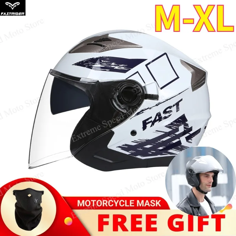 

Мотошлем открытого типа с двойным визором, откидной солнцезащитный козырек, шлем для скутера для взрослых, для езды на мотоцикле