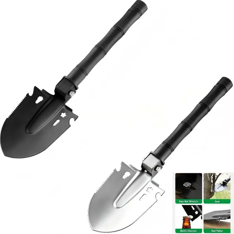 Pelle de survie multi-outils, pelle d'ingénieur portable pour la récupération en cas de catastrophe, les urgences automobiles, le camping, le creusement et le jardinage