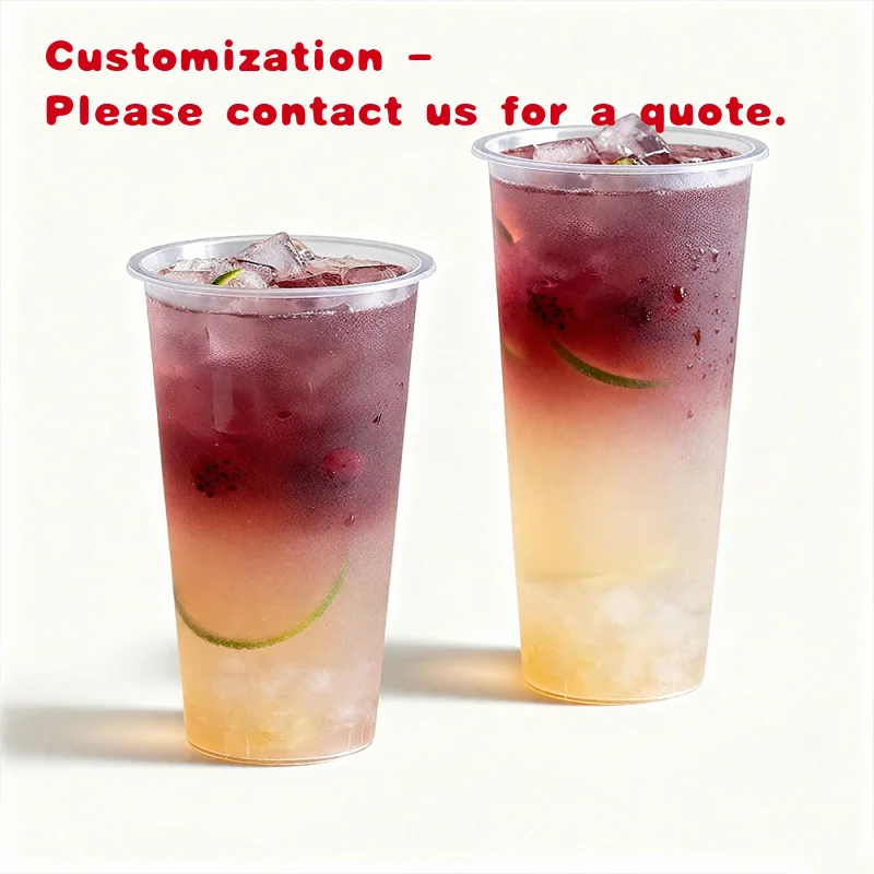 

custom.LOKYO Custom Printed PP Disposable Plastic Cups With Lids and Straws Coffee Tea Boba Bubble Milk Shake Bev