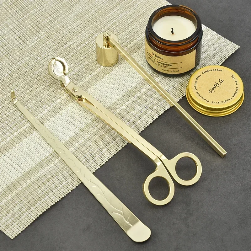 

Aromatherapy candle tools 4-piece set candle extinguisher fire cover candle wick cutter extinguisher hook storage tray