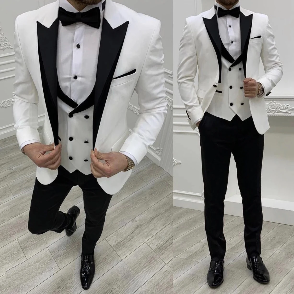 Custom Made Purple Prom Party Wedding Suits For Groom Slim Fit Business Work Wear Men Blazer Waistcoat Trousers Marriage Costume