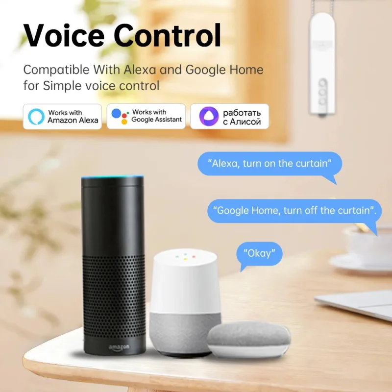 Tuya WiFi Smart Motorized Chain Roller Blinds Remote Voice Control Shade Shutter Drive Motor Work With Alexa Google Home